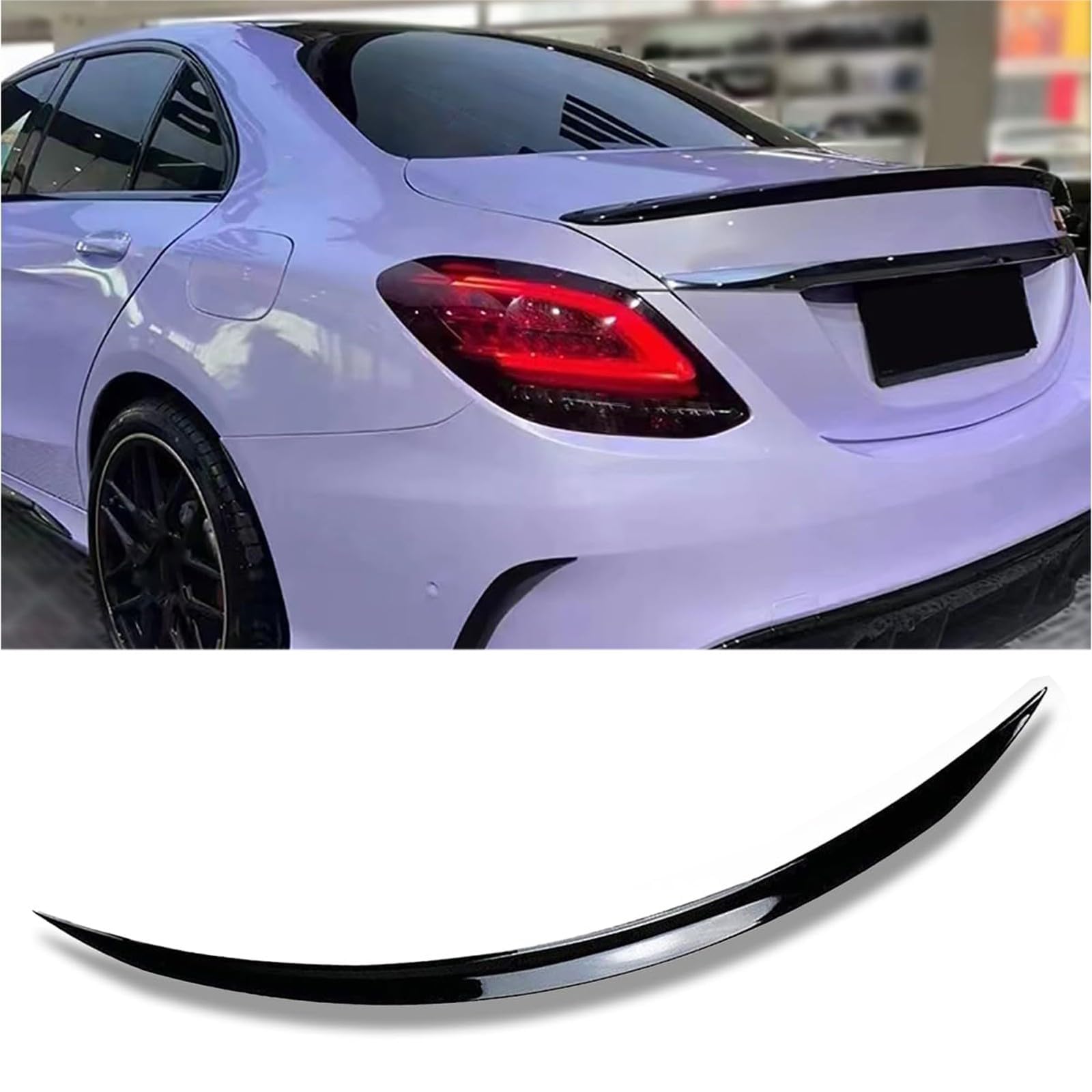 Auto Heckspoiler, Für Mercedes Classe C 2015 2016 2017 2018 2019 2020 2021, Auto Tuning, Dekoration, Anti-Crash, Fahrzeugstabilität, einfache Montage, Spoilerlippe Protektor von ARTQEDCC