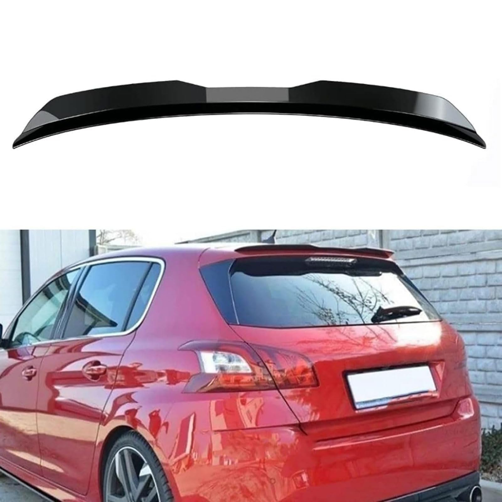 Auto Heckspoiler, Für Peugeot 308 GTI 2015 2016 2017 2018 2019 2020, Auto Tuning, Dekoration, Anti-Crash, Fahrzeugstabilität, einfache Montage, Spoilerlippe Protektor von ARTQEDCC