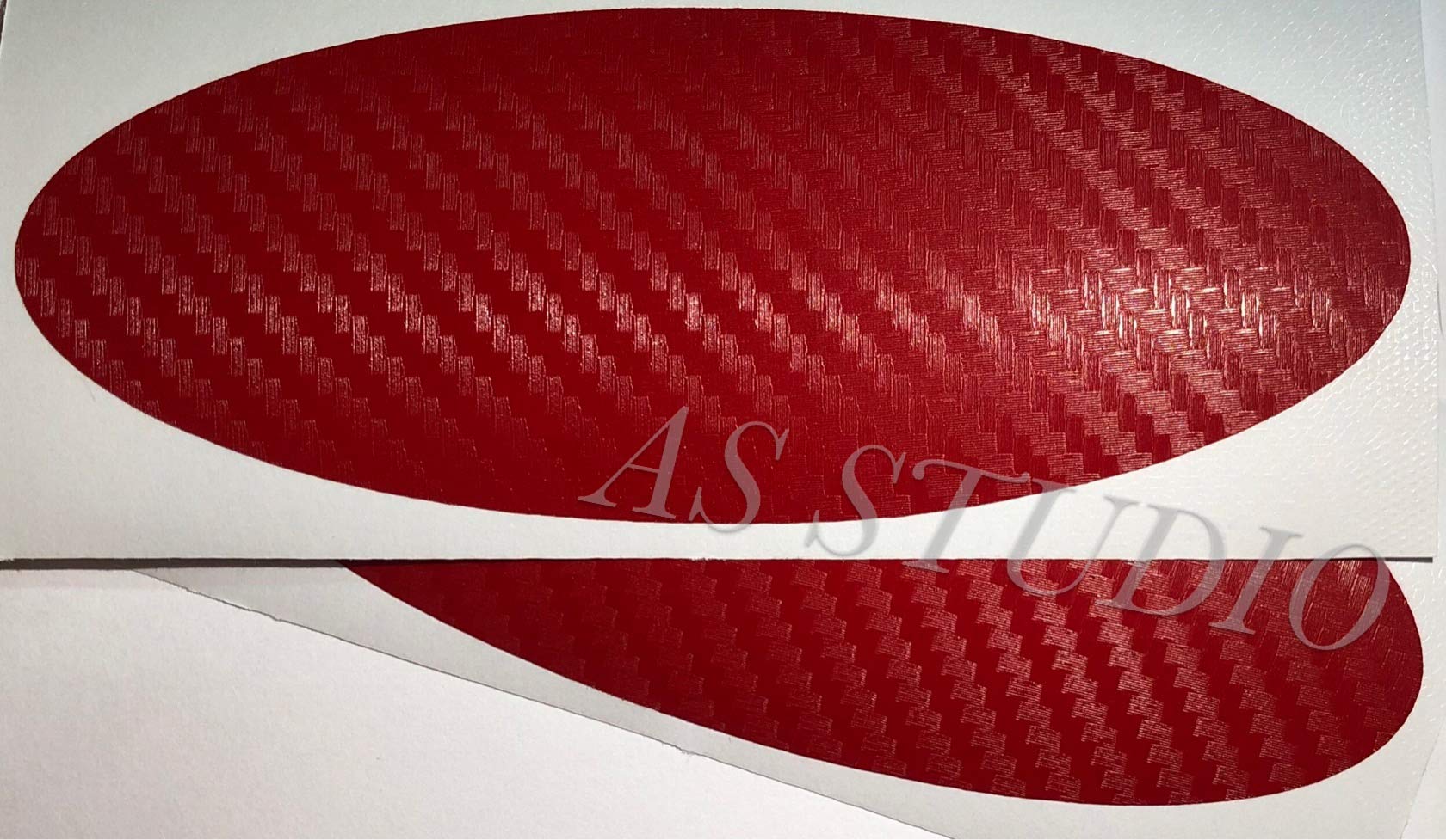 2x 165x64mm Emblem Pflaume Folie (135x50mm) Carbon rot von AS STUDIO