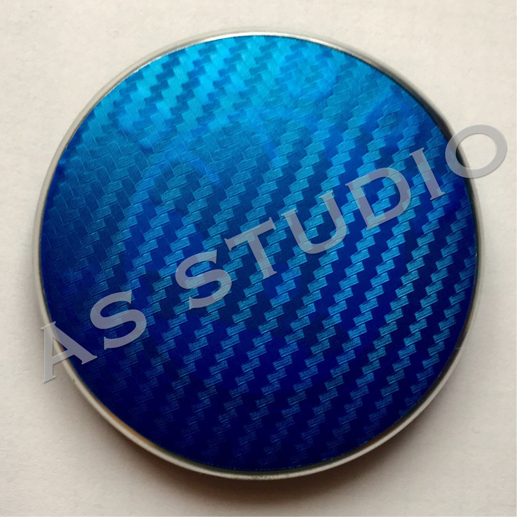 2x 80mm Emblem Folie Carbon blau von AS STUDIO