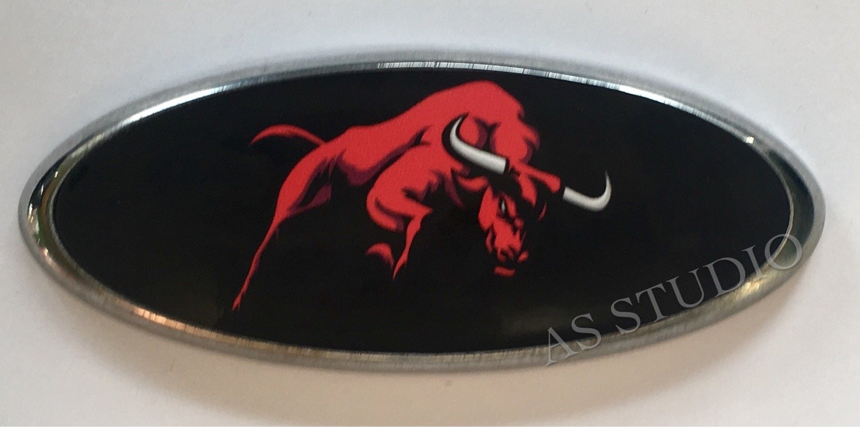 2x 95x37mm Emblem Pflaume Folie (84x33mm) Red Stier von AS STUDIO