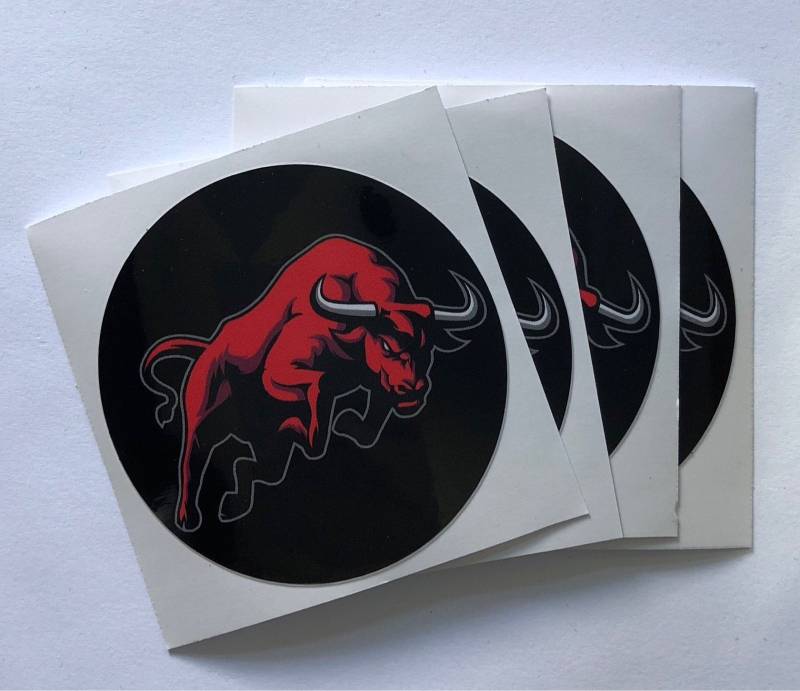 4x Nabendeckel Folie 60mm Red Stier von AS STUDIO