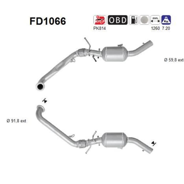 AS Dieselpartikelfilter Mercedes A-Klasse W169 B-Klasse W245 180 200 CDI von AS