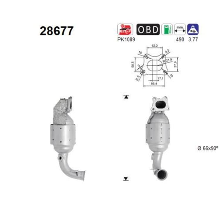 AS Katalysator  Citroen C1 C3 C4 DS 3 Peugeot 108 208 301 1,0 1,2 von AS