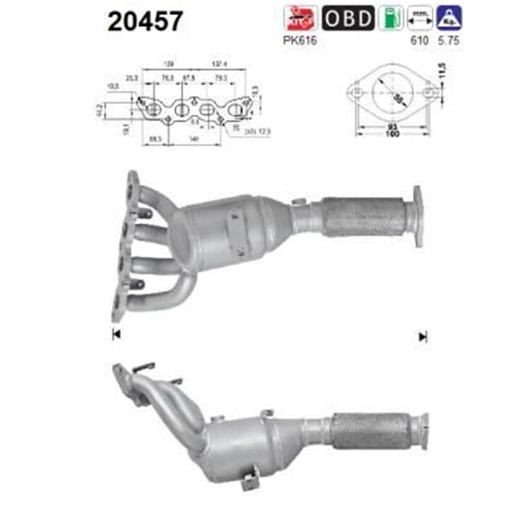 AS Katalysator  Ford B-Max Ecosport Fiesta 6 1,4 1,5 1,6 von AS