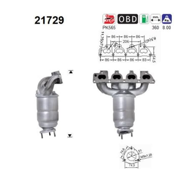 AS Katalysator  Opel Astra G Combo Corsa C Meriva Vectra B Zafira von AS