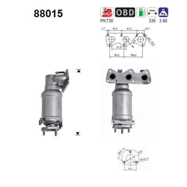 AS Katalysator Seat Ibiza Skoda Fabia VW Polo Fox 1,2 von AS