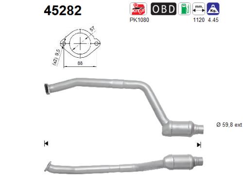 Katalysator Hinterachse links AS 45282 von AS