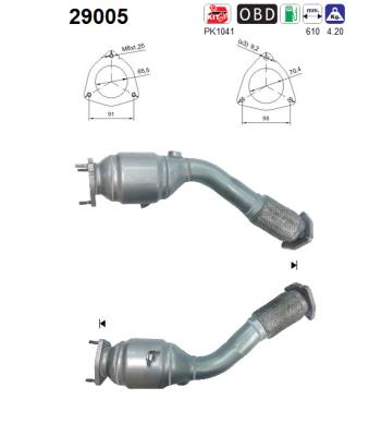 Katalysator Vorderachse links AS 29005 von AS