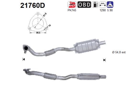 Katalysator hinten AS 21760D von AS