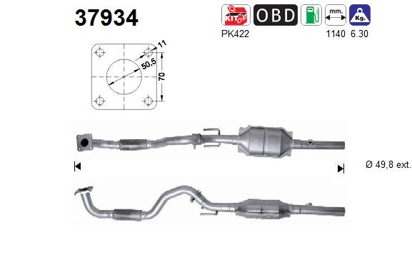 Katalysator hinten AS 37934 von AS