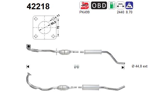 Katalysator hinten AS 42218 von AS