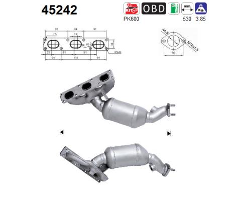 Katalysator hinten AS 45242 von AS