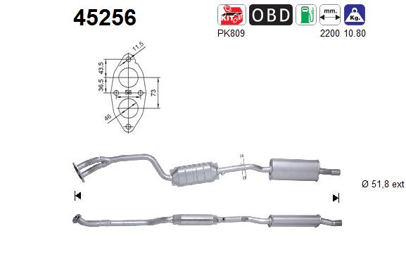 Katalysator hinten AS 45256 von AS