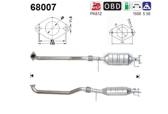 Katalysator hinten AS 68007 von AS