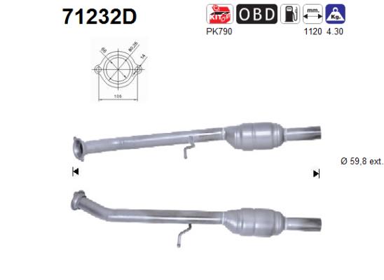 Katalysator hinten AS 71232D von AS