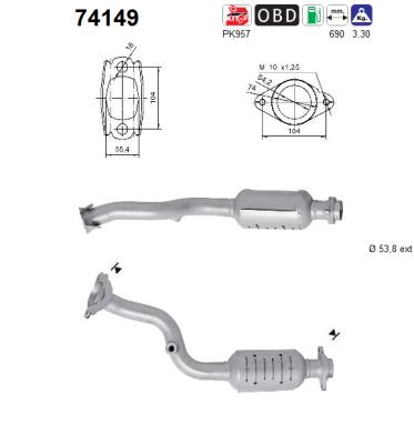 Katalysator hinten AS 74149 von AS