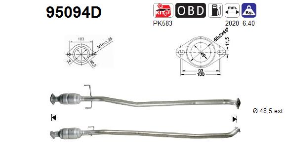 Katalysator hinten AS 95094D von AS