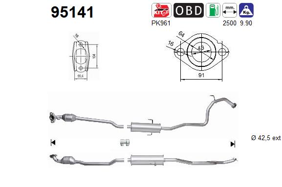 Katalysator hinten AS 95141 von AS