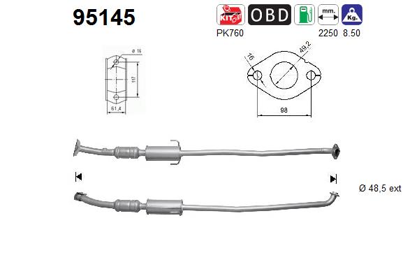 Katalysator hinten AS 95145 von AS