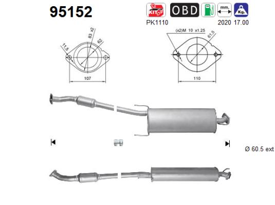 Katalysator hinten AS 95152 von AS