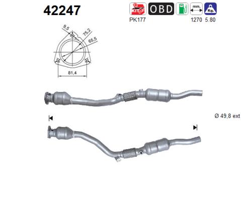 Katalysator links AS 42247 von AS