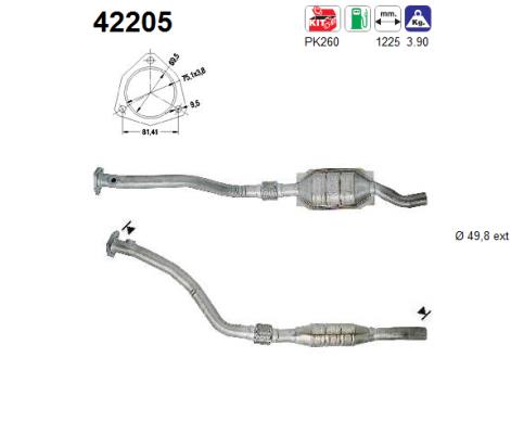 Katalysator rechts AS 42205 von AS
