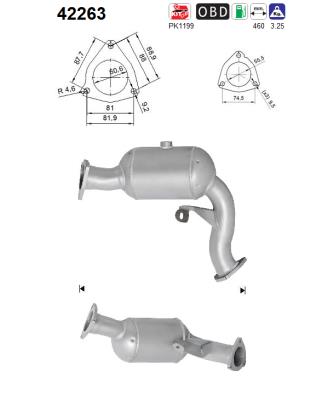 Katalysator rechts AS 42263 von AS
