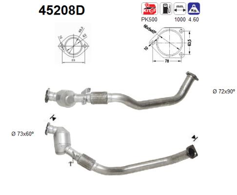 Katalysator vorne AS 45208D von AS