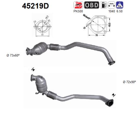 Katalysator vorne AS 45219D von AS