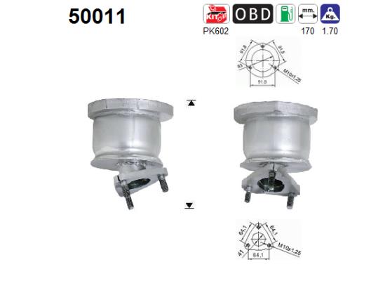 Katalysator vorne AS 50011 von AS