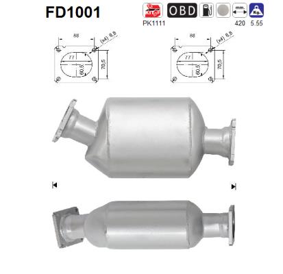 Ruß-/Partikelfilter, Abgasanlage AS FD1001 von AS