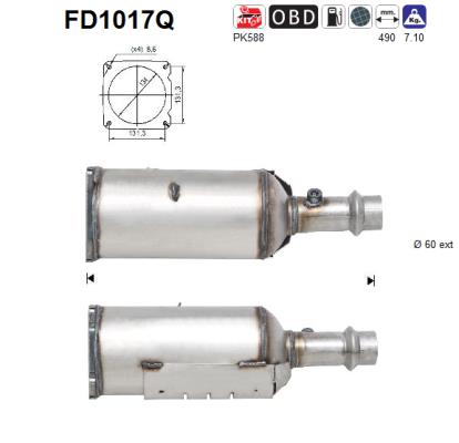 Ruß-/Partikelfilter, Abgasanlage AS FD1017Q von AS