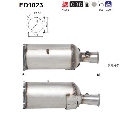 Ruß-/Partikelfilter, Abgasanlage AS FD1023 von AS