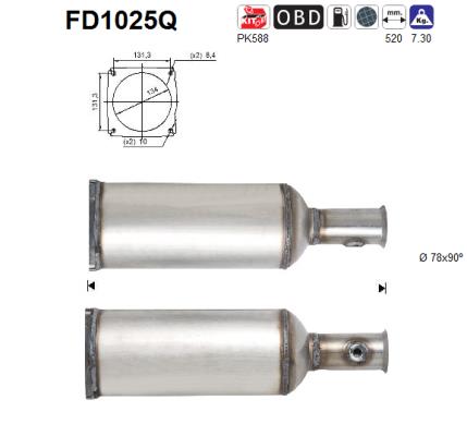 Ruß-/Partikelfilter, Abgasanlage AS FD1025Q von AS