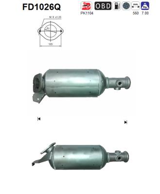 Ruß-/Partikelfilter, Abgasanlage AS FD1026Q von AS