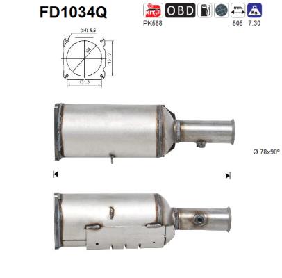 Ruß-/Partikelfilter, Abgasanlage AS FD1034Q von AS