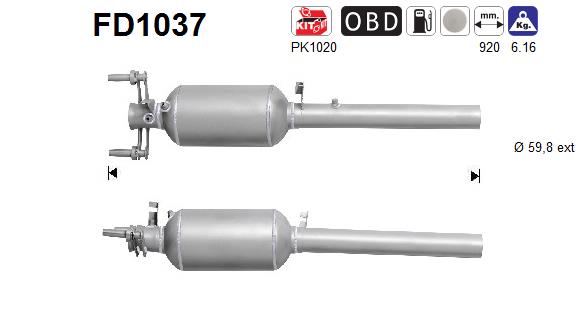 Ruß-/Partikelfilter, Abgasanlage AS FD1037 von AS