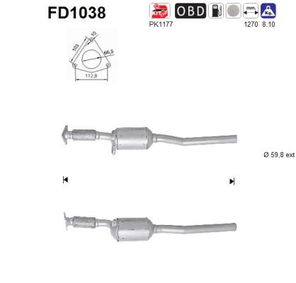 Ruß-/Partikelfilter, Abgasanlage AS FD1038 von AS