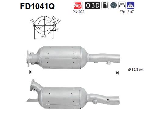 Ruß-/Partikelfilter, Abgasanlage AS FD1041Q von AS