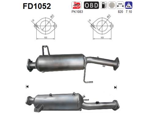 Ruß-/Partikelfilter, Abgasanlage AS FD1052 von AS