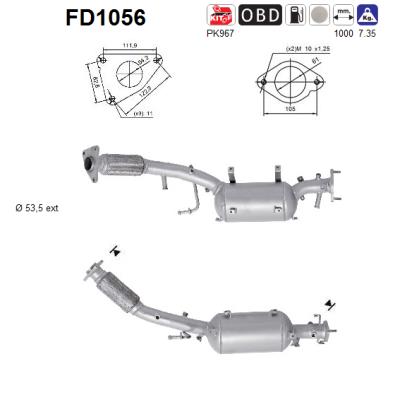 Ruß-/Partikelfilter, Abgasanlage AS FD1056 von AS