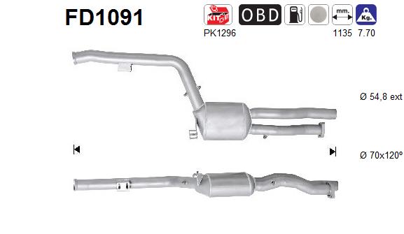 Ruß-/Partikelfilter, Abgasanlage AS FD1091 von AS