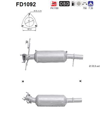 Ruß-/Partikelfilter, Abgasanlage AS FD1092 von AS