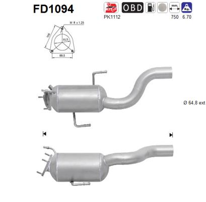 Ruß-/Partikelfilter, Abgasanlage AS FD1094 von AS