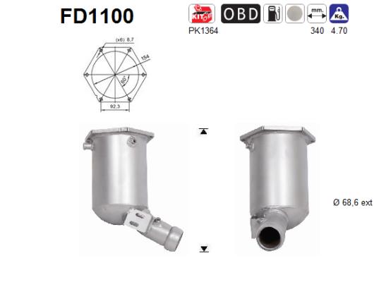 Ruß-/Partikelfilter, Abgasanlage AS FD1100 von AS