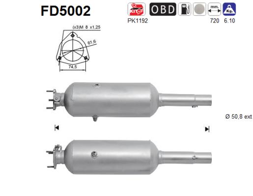 Ruß-/Partikelfilter, Abgasanlage AS FD5002 von AS