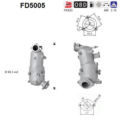 Ruß-/Partikelfilter, Abgasanlage AS FD5005 von AS