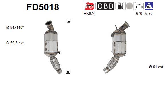 Ruß-/Partikelfilter, Abgasanlage AS FD5018 von AS