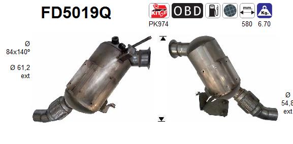 Ruß-/Partikelfilter, Abgasanlage AS FD5019Q von AS